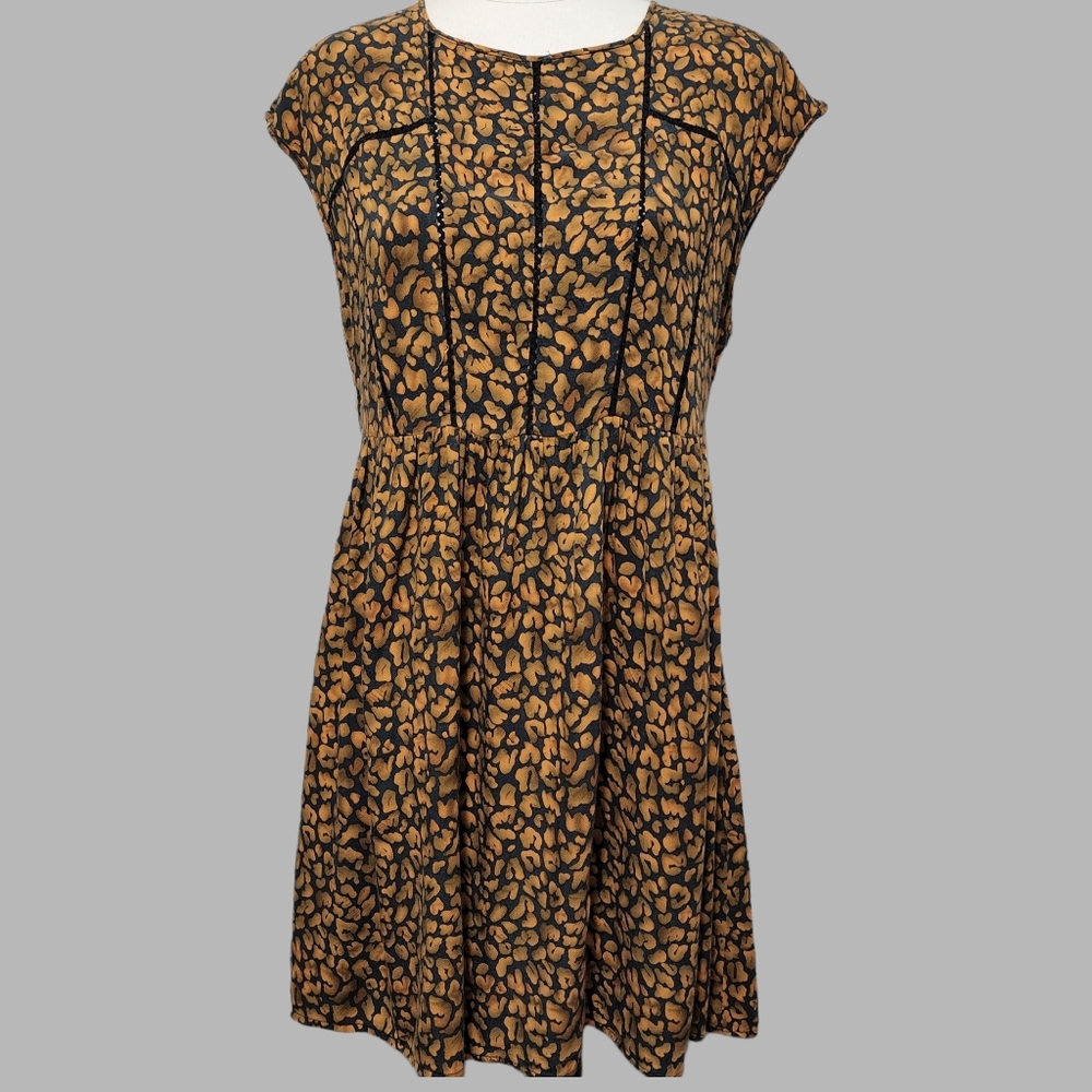 Rusty gray leopard print babydoll dress size 10